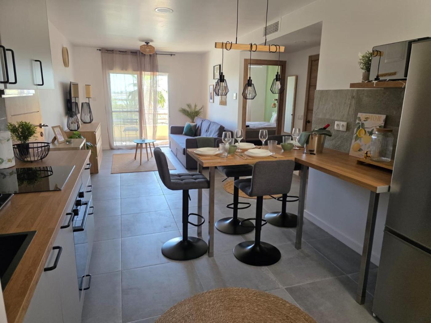 Open-plan kitchen and dining area